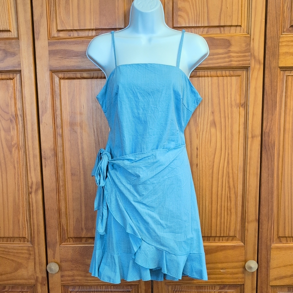 SHEIN Light Blue Ruffle Mini Dress M              CC226